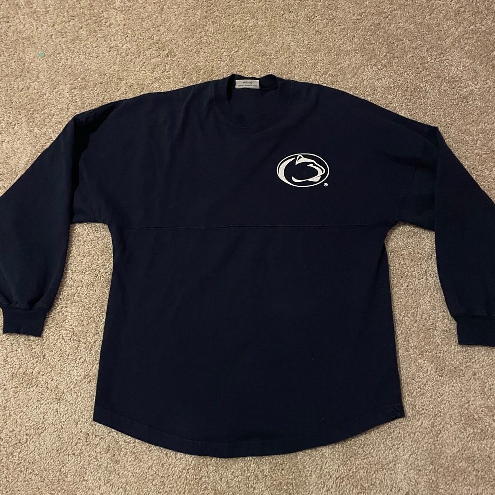 Penn State Spirit Dark Blue Crew Neck Shirt With Bold Lettering On Back XS